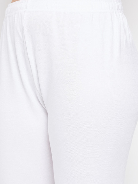 Clora Creation Women White Solid Woolen Ankle-Length Leggings - Image 6