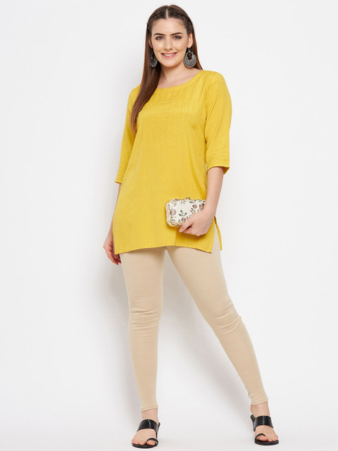 Clora Creation Women Beige Solid Ankle-Length Woolen Leggings - Image 5