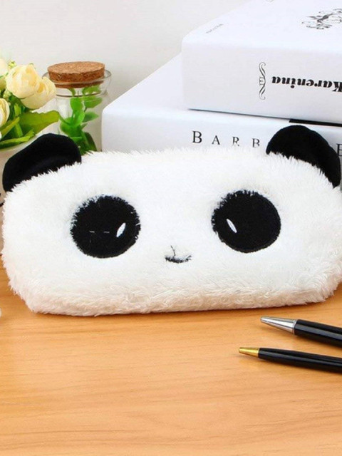 Awestuffs Unisex White & Black Panda shaped Travel Pouch Accessory