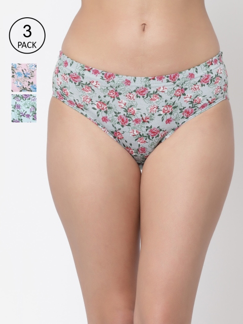 Floret Women Pack Of 3 Assorted Hipster Briefs