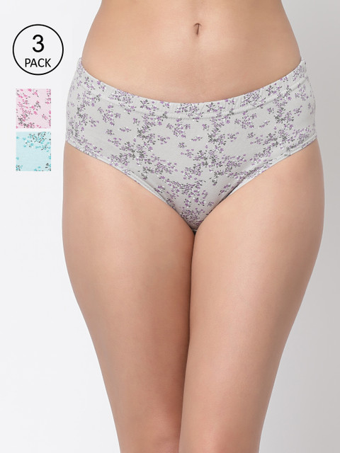 Floret Women Pack Of 3 Assorted Hipster Briefs