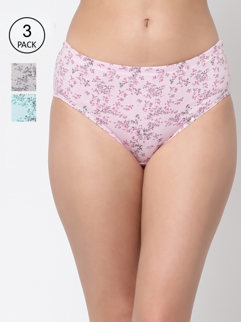 Floret Women Pack Of 3 Assorted Hipster Briefs