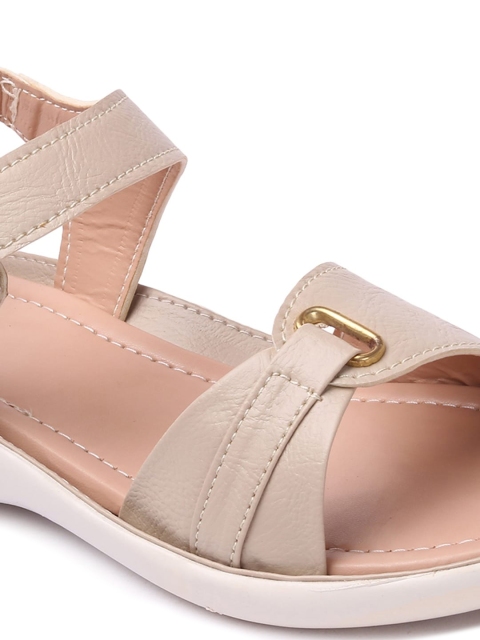 Bella Toes Women Cream-Coloured Open Toe Flats - Image 6