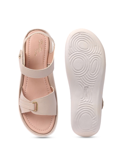 Bella Toes Women Cream-Coloured Open Toe Flats - Image 5