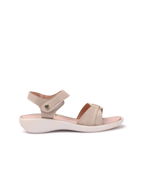 Bella Toes Women Cream-Coloured Open Toe Flats - Image 4