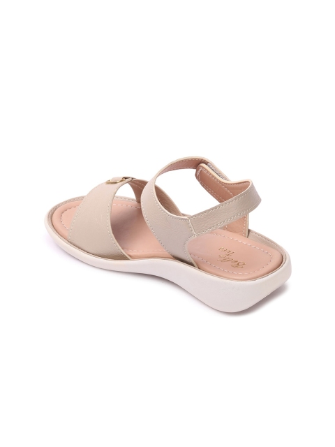 Bella Toes Women Cream-Coloured Open Toe Flats - Image 3