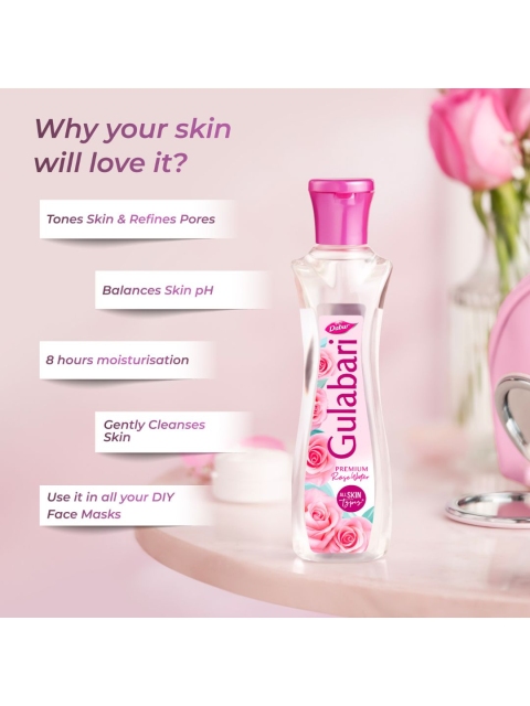 Dabur Set of 3 Gulabari Rose Water with Aloevera Face Toner For Hydrated Skin - 400ml Each - Image 3