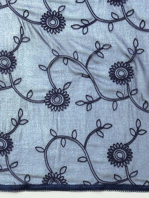 Soch Navy Blue Embroidered Dupatta with Thread Work - Image 5