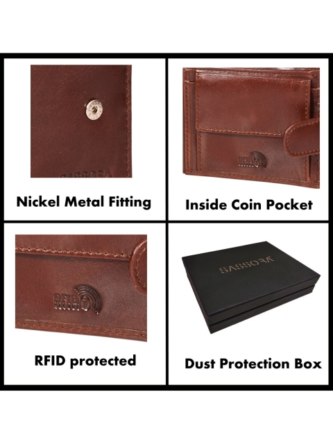 Sassora Men Brown Leather Two Fold Wallet - Image 7