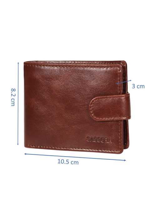 Sassora Men Brown Leather Two Fold Wallet - Image 6