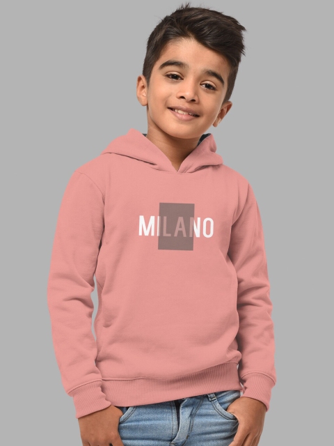 HELLCAT Boys Pink Front & Back Printed Hooded Sweatshirt