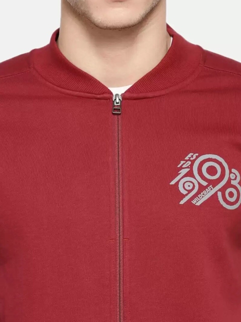 Wildcraft Men Red Cotton Solid Sweatshirt - Image 2