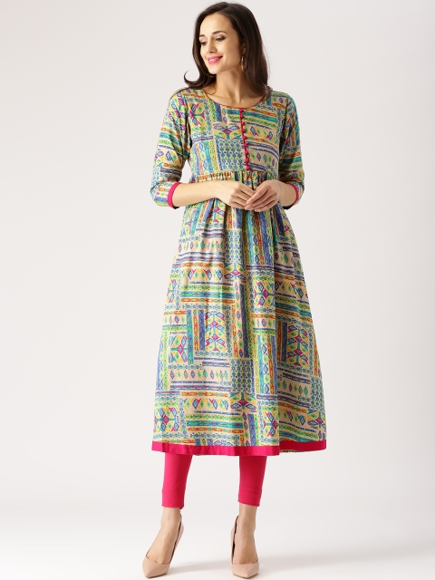 Libas Women Multicoloured Printed Anarkali Kurta