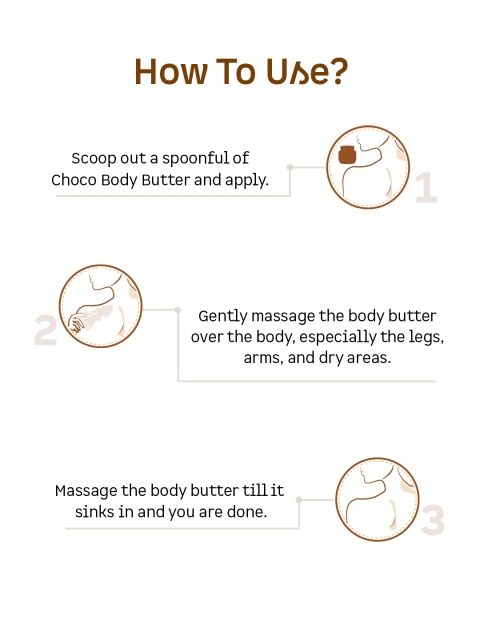MCaffeine Choco Body Butter for 72Hrs Intense Moisturization for Dry & Dull Skin - 100g - Image 4