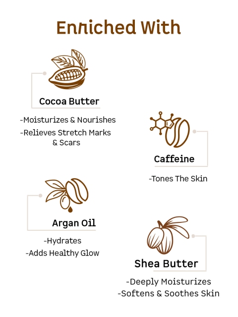 MCaffeine Choco Body Butter for 72Hrs Intense Moisturization for Dry & Dull Skin - 100g - Image 3