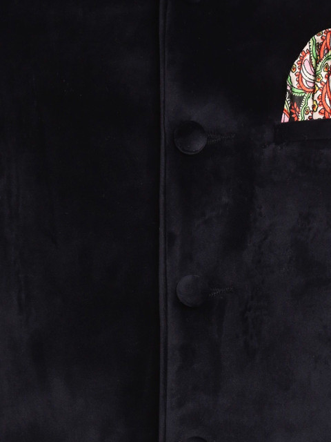 Wintage Navy Velvet Nehru Jacket - Image 5