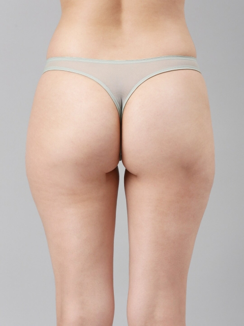 Enamor Women Grey Solid Thong Briefs - Image 3