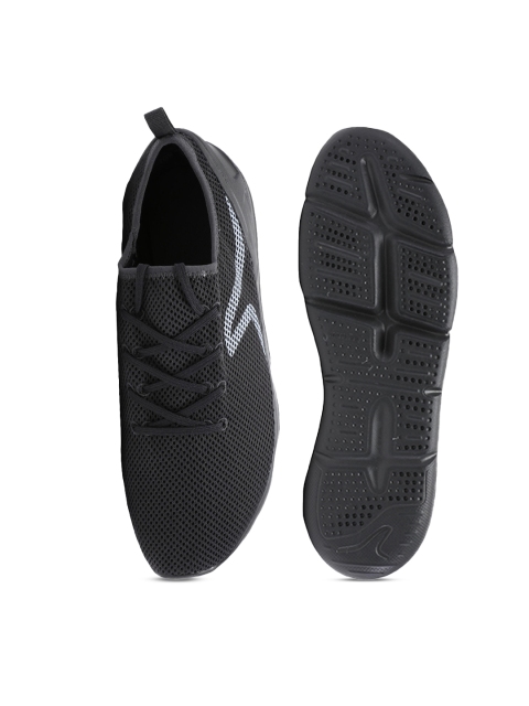 Newfeel By Decathlon Men Black Mesh Walking Shoes - Image 2
