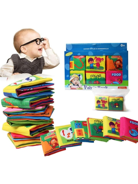 Baby Moo Set Of 6 Numbers Animals Shapes Cloth Book with Sound Paper