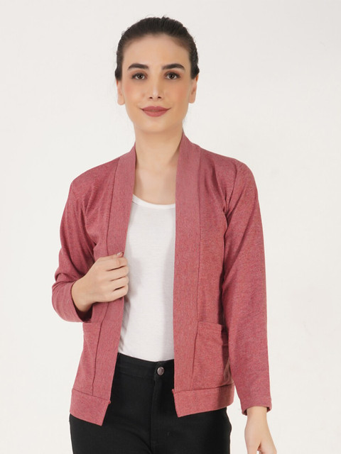 TEEMOODS Women Red Shrug