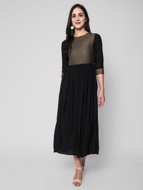 God Bless Ethnic Motifs Midi Dress