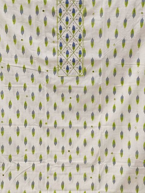 SALWAR STUDIO Embroidered Pure Cotton Unstitched Dress Material - Image 5