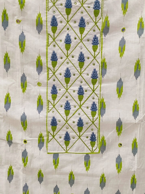 SALWAR STUDIO Embroidered Pure Cotton Unstitched Dress Material - Image 4