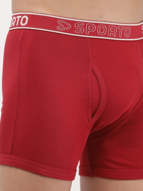 SPORTO Men Pack of 2 Solid Cotton Trunks - Image 5