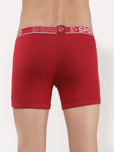 SPORTO Men Pack of 2 Solid Cotton Trunks - Image 3