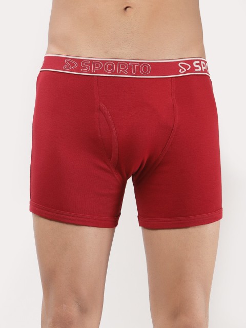 SPORTO Men Pack of 2 Solid Cotton Trunks - Image 2