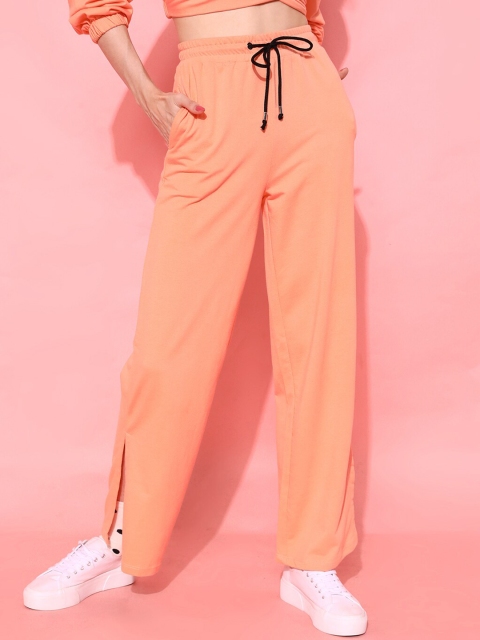 STREET 9 BASICS Women Bright Orange Solid Trousers