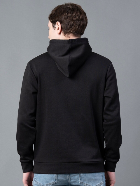 Red Tape Men Black Printed Hooded Pullover Sweatshirt - Image 6