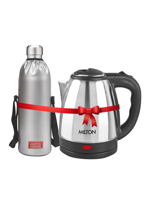 Milton Silver-Toned Set Go Electro Electric Kettle 1.2L With Duo DLX Water Bottle 1.5L - Image 2