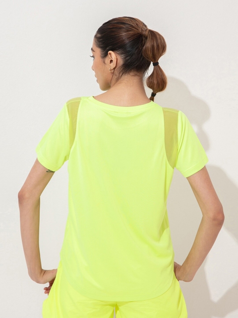 KICA Women Yellow Mesh Inserts Running T-shirt - Image 5