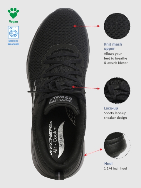 Skechers Men Black Mesh Go Walk Arch Fit Clinton Sports Shoes - Image 4