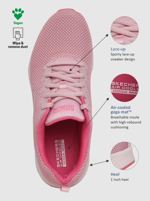 Skechers Go Run Consistent Women Pink Mesh Sports Shoes - Image 4