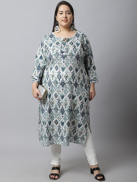 TAG 7 Women Plus Size Off White Solid Ankle Length Leggings - Image 5