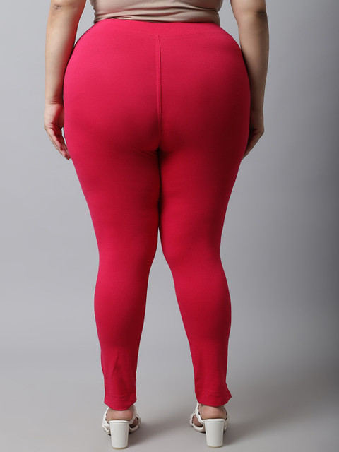 TAG 7 Women Plus size Pink Solid Ankle-length Leggings - Image 4