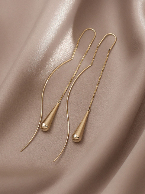 EL REGALO Gold-Plated Teardrop Shaped Drop Earrings