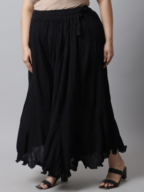 TAG 7 Women Black Flared Ethnic Palazzos - Image 3