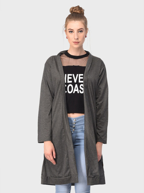 TEEMOODS Women Long Sleeves Longline Shrug