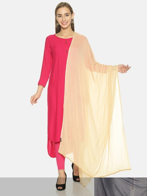 TWIN BIRDS Set Of 2 Solid Nylon chiffon Light-weight Dupatta