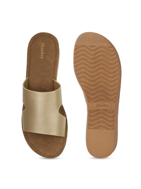 Bata Flat Form Sandals with Buckles Heels - Image 4