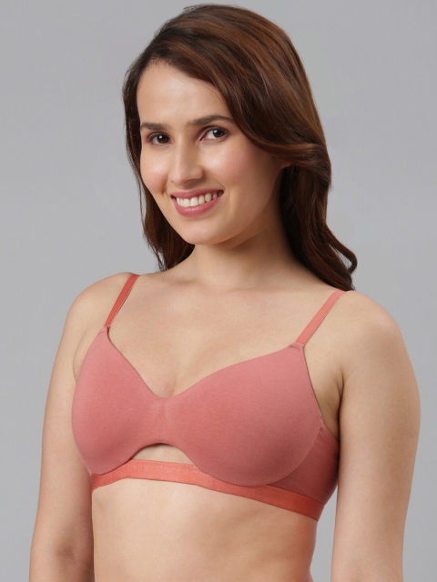 Enamor Padded Non-Wired Medium Coverage Soft Cups and Invisi Neckline Cotton T-Shirt Bra - Image 2