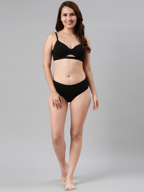 Enamor Padded Non Wired Medium Coverage Soft Cups & Invisi Neckline Cotton T-Shirt Bra - Image 4