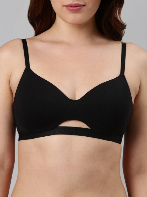 Enamor Padded Non Wired Medium Coverage Soft Cups & Invisi Neckline Cotton T-Shirt Bra - Image 5