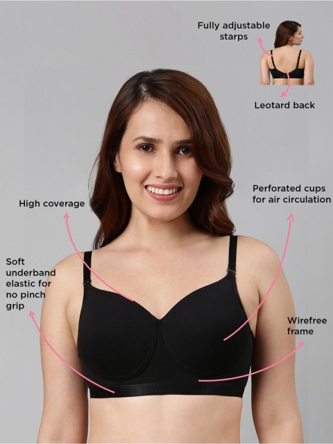 Enamor Padded Non-Wired Full Coverage Fab Cool Technology, Antimicrobial T-Shirt Bra - Image 7