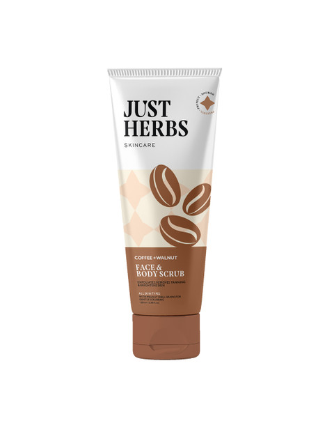 Just Herbs Coffee & Walnut Face & Body Scrub 100 gm - Image 3