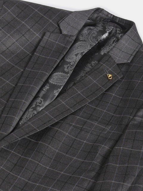 AD By Arvind Men Checked Tailored Fit Single-Breasted Formal Suit - Image 2