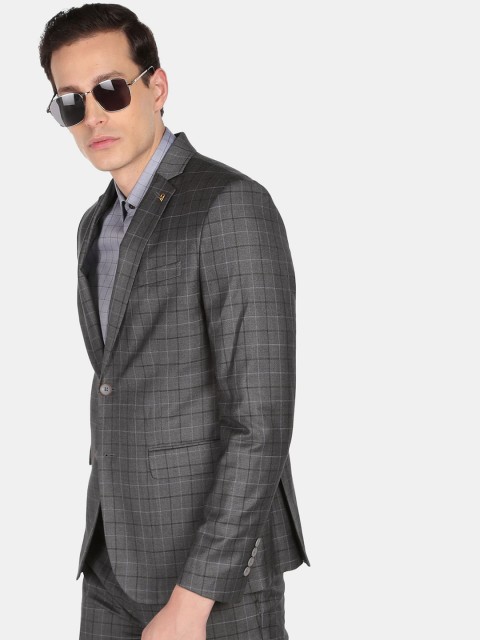 AD By Arvind Men Checked Tailored Fit Single-Breasted Formal Suit - Image 6